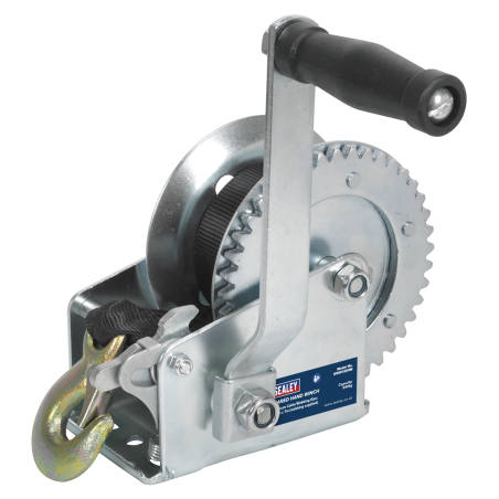 Geared Hand Winch with Webbing Strap 540kg Capacity