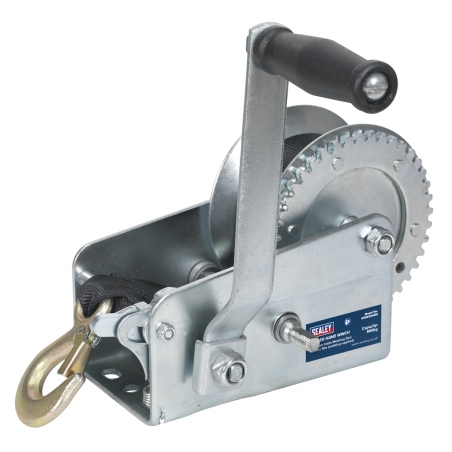 Geared Hand Winch with Webbing Strap 900kg Capacity