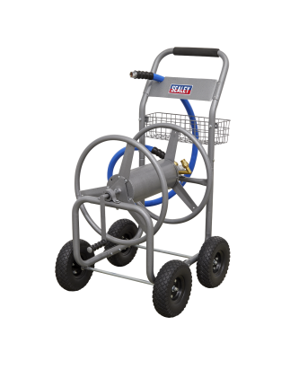 Heavy-Duty Hose Reel Cart with 30m Heavy-Duty Ø19mm Hot & Cold Rubber Water Hose