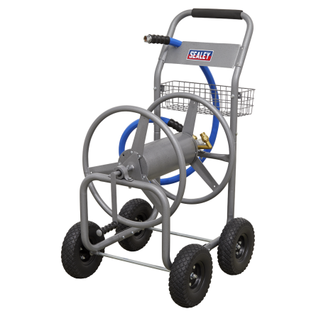 Heavy-Duty Hose Reel Cart with 30m Heavy-Duty Ø19mm Hot & Cold Rubber Water Hose