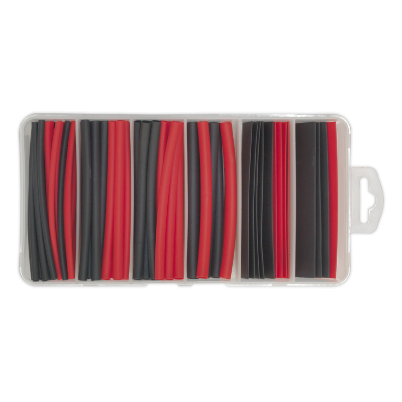 Assortiment de gaines thermorétractables 95 pièces 100 mm noir et rouge