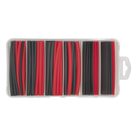 Assortiment de gaines thermorétractables 95 pièces 100 mm noir et rouge