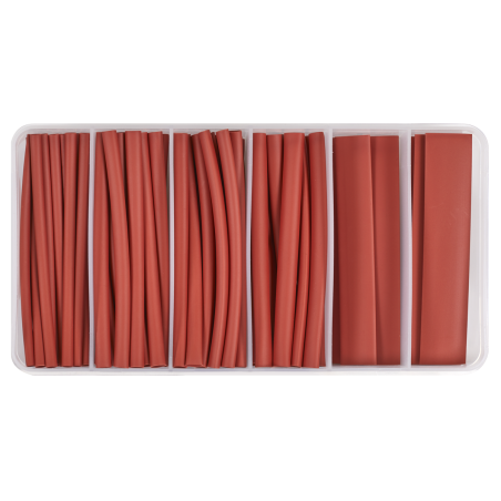 Assortiment de gaines thermorétractables 95 pièces 100 mm rouge