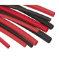 Assortiment de gaines thermorétractables 180 pièces 50 et 100 mm noir et rouge