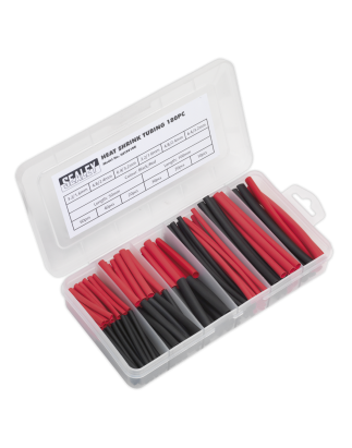 Heat Shrink Tubing Assortment 180pc 50 & 100mm Black & Red