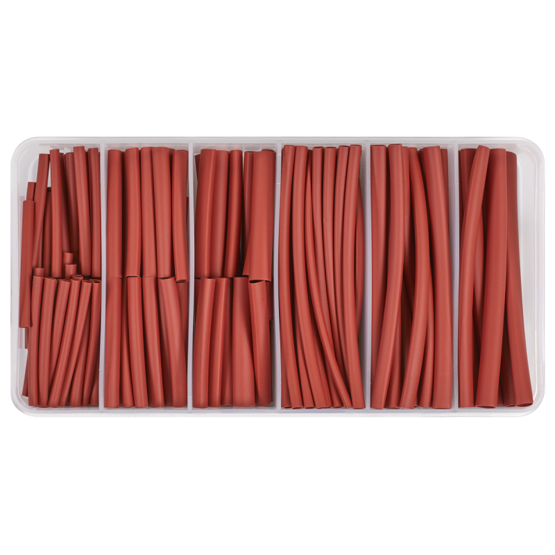 Assortiment de gaines thermorétractables 180 pièces 50 et 100 mm rouge