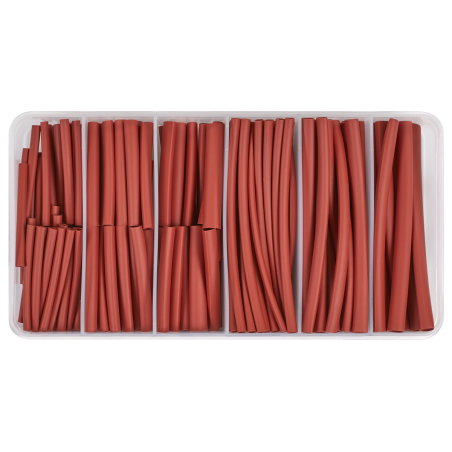 Assortiment de gaines thermorétractables 180 pièces 50 et 100 mm rouge