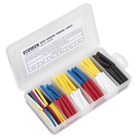 Heat Shrink Tubing Assortment 190pc 50mm Mixed Colours