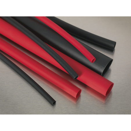 Heat Shrink Tubing Assortment 72pc Black & Red Adhesive Lined 200mm