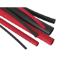 Assortiment de gaines thermorétractables 72 pièces doublées d'adhésif noir et rouge 200 mm