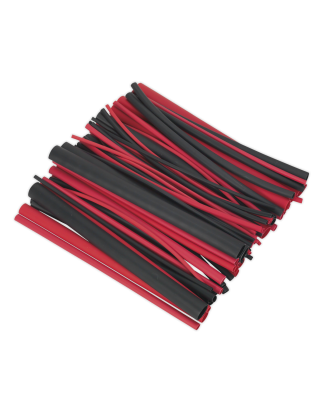 Heat Shrink Tubing Assortment 72pc Black & Red Adhesive Lined 200mm