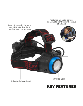 Head Torch 5W COB LED Auto-Sensor