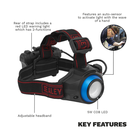 Head Torch 5W COB LED Auto-Sensor