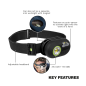 Rechargeable Head Torch with Auto-Sensor 3W COB & 1W SMD LED