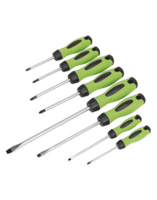 Screwdriver Set 8pc Hi-Vis Green