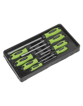 Screwdriver Set 8pc Hammer-Thru Hi-Vis Green