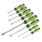 Screwdriver Set 8pc Hammer-Thru Hi-Vis Green