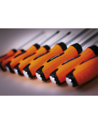 Screwdriver Set 8pc Hammer-Thru Hi-Vis Orange