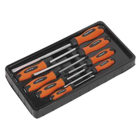 Screwdriver Set 8pc Hammer-Thru Hi-Vis Orange