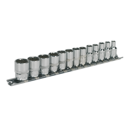 Socket Set 13pc 1/4"Sq Drive 12pt WallDrive® Metric