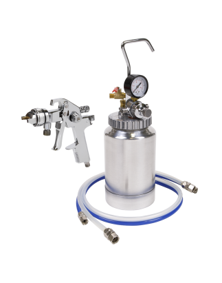 HVLP Pressure Pot System with Spray Gun & Hoses 1.7mm Set-Up