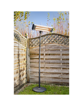 High Efficiency Carbon Fibre Infrared Patio Heater with Telescopic Floor Stand 1800W/230V