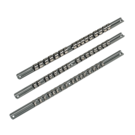 Socket Retaining Rail Set 3pc 1/4", 3/8" & 1/2"Sq Drive