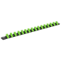 Socket Retaining Rail with 16 Clips 3/8"Sq Drive - Hi-Vis Green