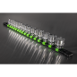 Socket Retaining Rail with 16 Clips 3/8"Sq Drive - Hi-Vis Green