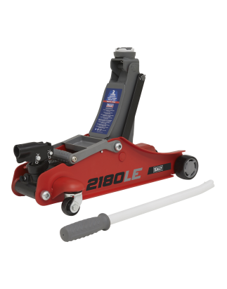 180° Handle Low Profile Short Chassis Trolley Jack 2 Tonne - Red