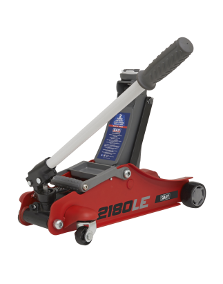 180° Handle Low Profile Short Chassis Trolley Jack 2 Tonne - Red