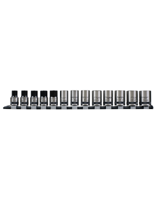 Socket Set 13pc 1/2"Sq Drive Lock-On™ 6pt Metric - Premier Black