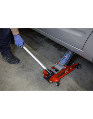 180° Handle Low Profile Short Chassis Trolley Jack 2 Tonne - Red