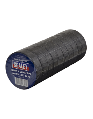 PVC Insulating Tape 19mm x 20m Black Pack of 10