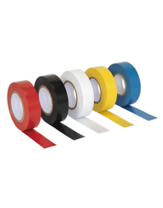 PVC Insulating Tape 19mm x 20m Mixed Colours Pack of 10