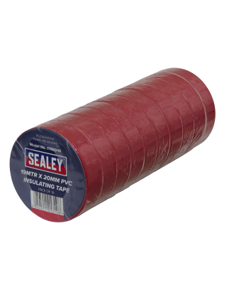 Ruban Isolant PVC 19mm x 20m Rouge Paquet de 10