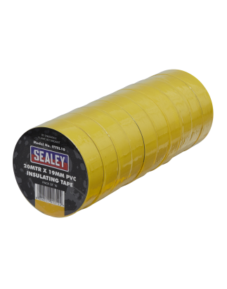 Ruban Isolant PVC 19mm x 20m Jaune Paquet de 10