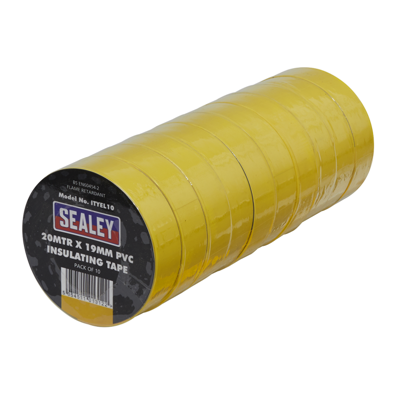 PVC Insulating Tape 19mm x 20m Yellow Pack of 10