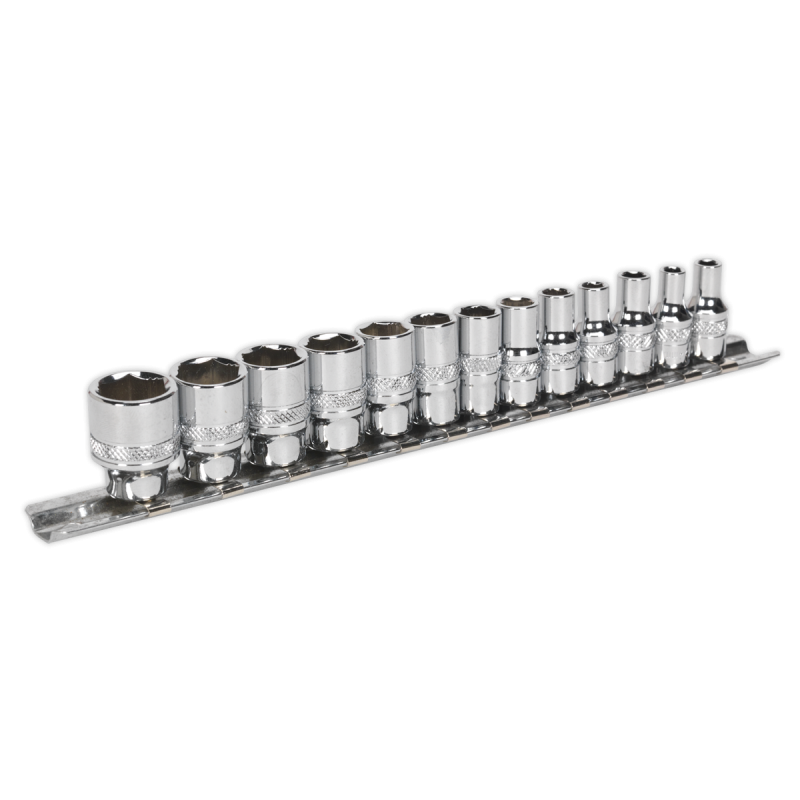 Socket Set 13pc 1/4"Sq Drive Lock-On™ 6pt Metric