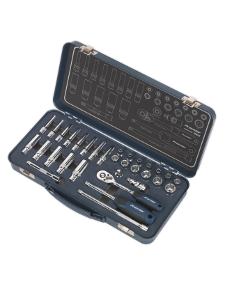 Socket Set 32pc 1/4"Sq Drive Lock-On™ 6pt Metric