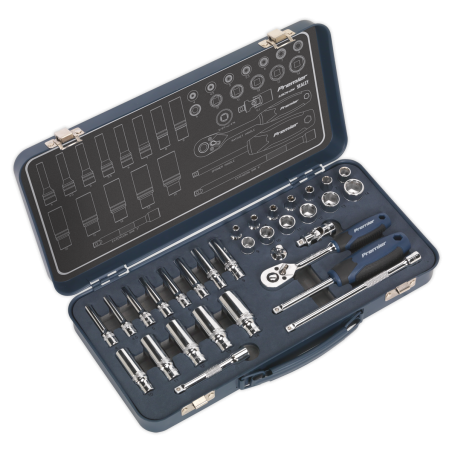 Socket Set 32pc 1/4"Sq Drive Lock-On™ 6pt Metric