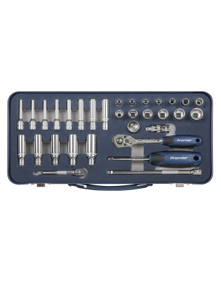 Socket Set 32pc 1/4"Sq Drive Lock-On™ 6pt Metric