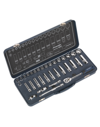 Socket Set 34pc 3/8"Sq Drive Lock-On™ 6pt Metric