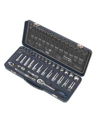 Socket Set 34pc 3/8"Sq Drive Lock-On™ 6pt Metric