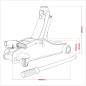 180° Handle Low Profile Short Chassis Trolley Jack 2 Tonne - Red