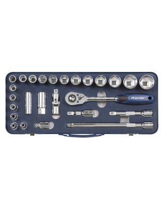 Socket Set 26pc 1/2"Sq Drive Lock-On™ 6pt Metric