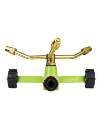 3-Arm Brass Sprinkler with Metal Wheeled Base