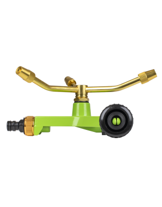 3-Arm Brass Sprinkler with Metal Wheeled Base