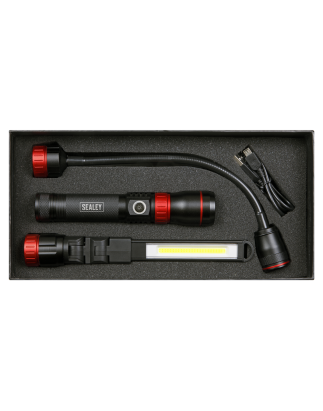 Interchangeable 3-In-1 COB LED Inspection Light Rechargeable