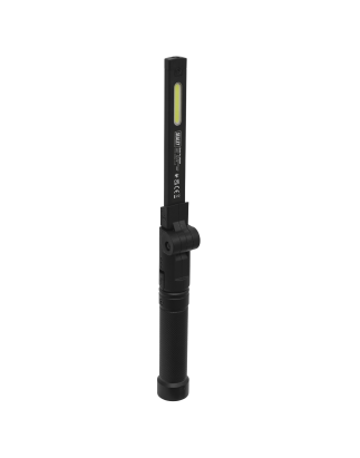 Rechargeable Aluminium Folding Pocket Light 2 COB & 1 SMD LED